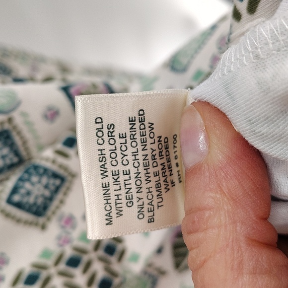 BLAIR Pullover Quarter To Half Zip With Kangaroo Front Pocket Green Print 3X - Picture 8 of 9